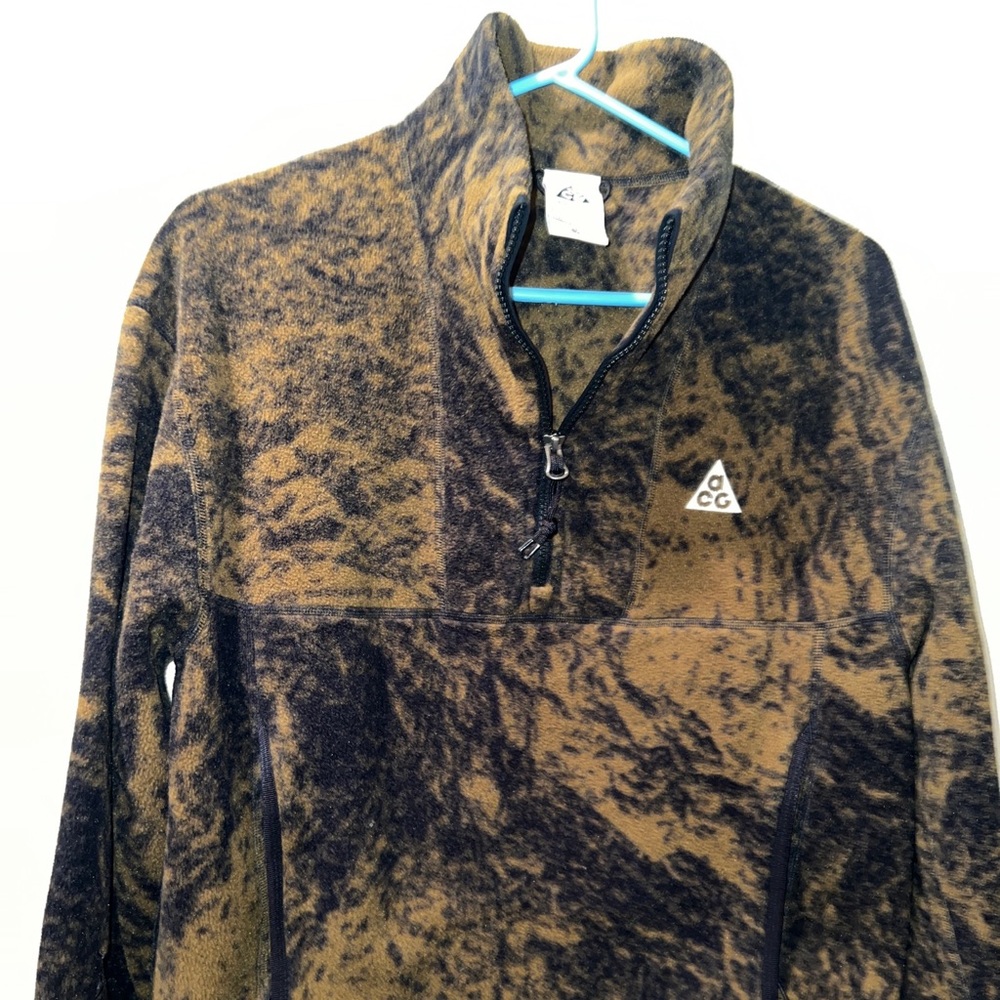 Nike ACG Therma Fit Wolf Tree Pullover 1/2 Zip Brown Sz Medium